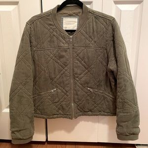 Anthropologie Quilted Green Jacket